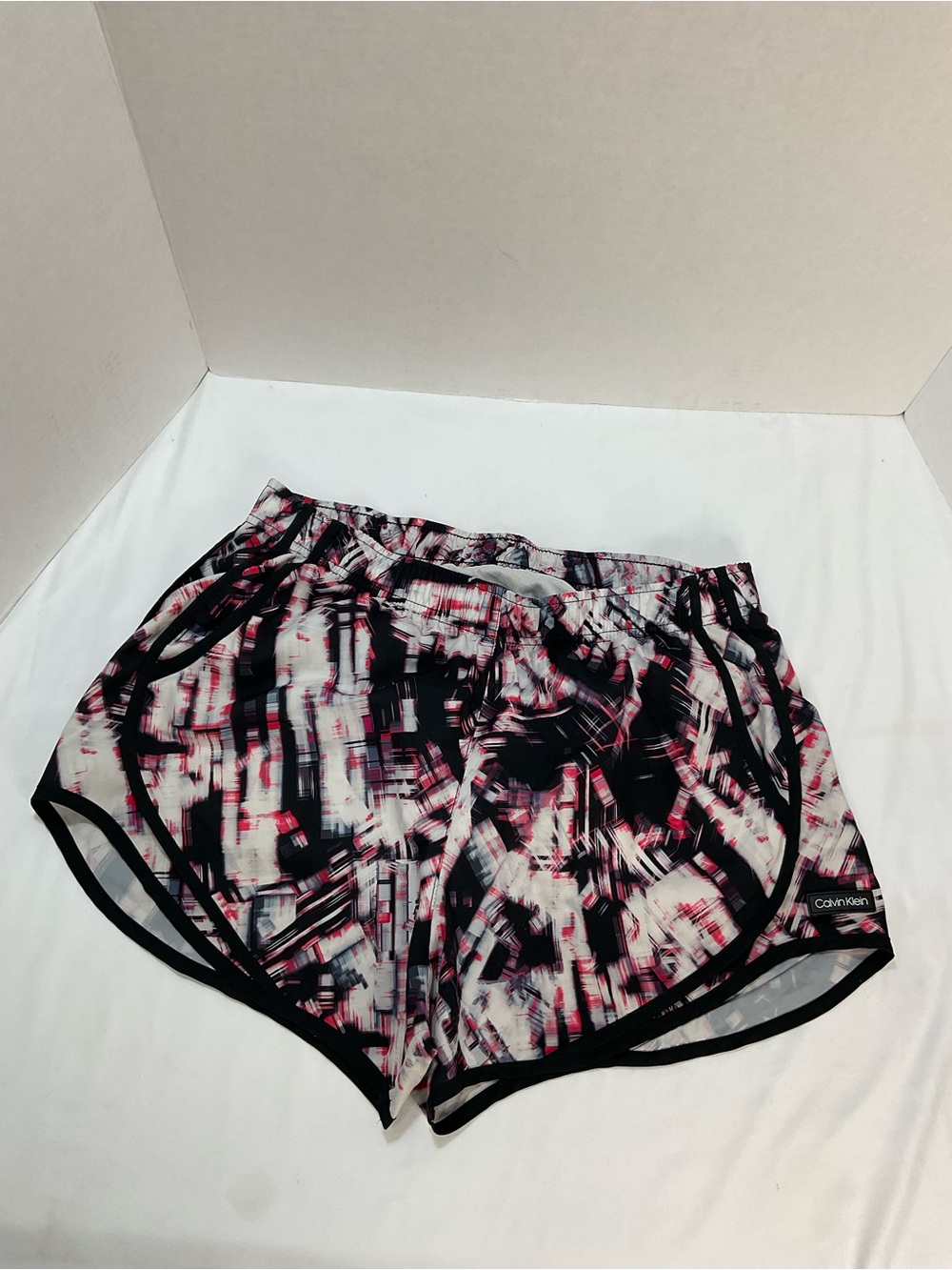 Calvin Klein Abstract Black, White & Pink Athletic Shorts